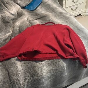Red Cropped Sweatshirt